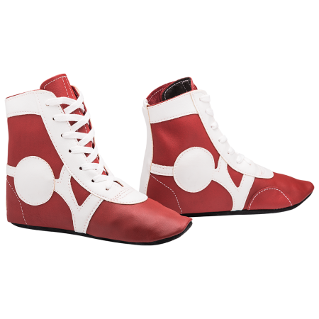 Купить Обувь для самбо SM-0102, кожа, красный Rusco в Инзе 