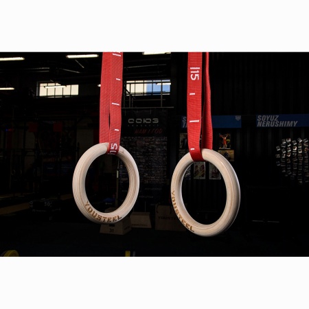 Купить Кольца гимнастические 32 мм красные стропы в Инзе 