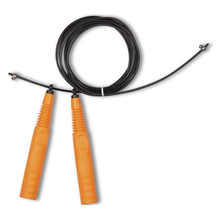 Купить Скакалка высокооборотная Кроссфит стальной шнур в оплетке 2.9 м чёрно-оранжевая в Инзе 